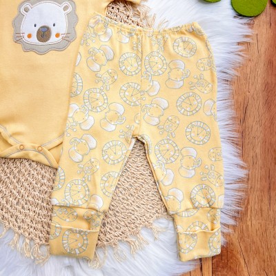 Conj. de Malha 3 peças - Leãozinho - amarelo Conj. de Malha 3 peças - Leãozinho - amarelo